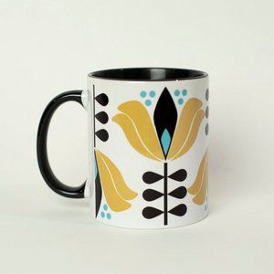Lotus Flower Mug Yellow Mid-Century Modern